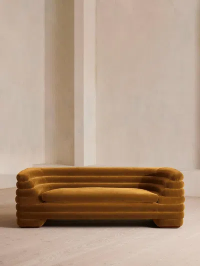 Soho Home Laura Three Seater Sofa In Gold