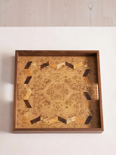 Soho Home Leto Burl Tray In Brown