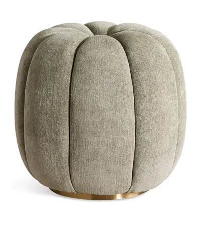 Soho Home Linen Chenille Sofia Footstool In Green