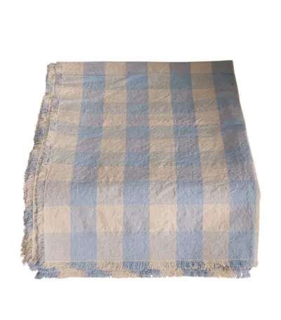 Soho Home Linen-cotton Arvon Gingham Tablecloth (250cm X 270cm) In Blue