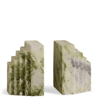 Soho Home Marble Lola Bookends In Green