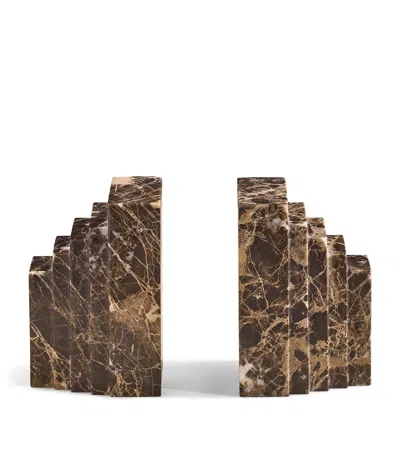Soho Home Marble Lola Bookends In Brown