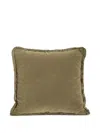 Soho Home Margeaux Fringed Square Cushion (50cm X 50cm) In Green
