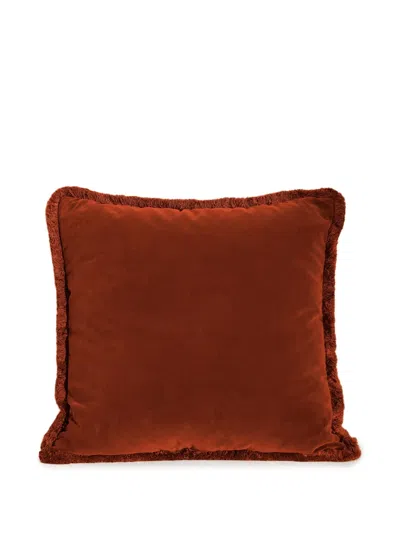 Soho Home Margeaux Fringed Square Cushion (50cm X 50cm) In Red