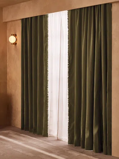Soho Home Margeaux Velvet Curtains In Green