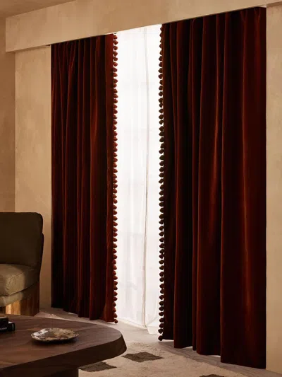 Soho Home Margeaux Velvet Curtains In Red