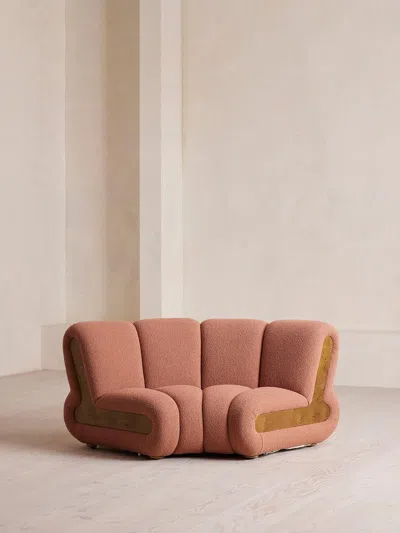 Soho Home Noelle Modular Curved Armchair In Pink