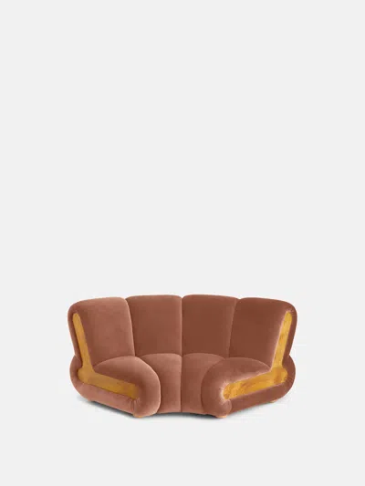 Soho Home Noelle Sectional Curved Armchair In Brown