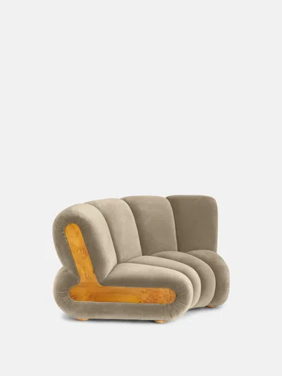 Soho Home Noelle Sectional Curved Armchair In Camel