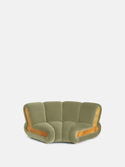 Soho Home Noelle Sectional Curved Armchair In Lichen