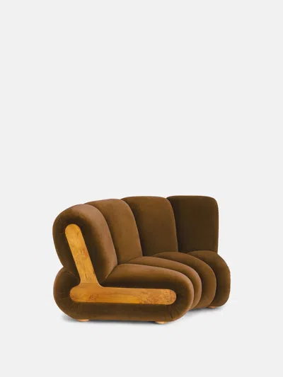 Soho Home Noelle Sectional Curved Armchair In Mustard