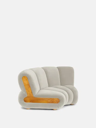 Soho Home Noelle Sectional Curved Armchair In Porcelain