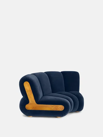 Soho Home Noelle Sectional Curved Armchair In Royal Blue