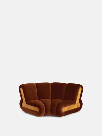 Soho Home Noelle Sectional Curved Armchair In Rust