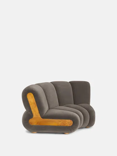 Soho Home Noelle Sectional Curved Armchair In Taupe