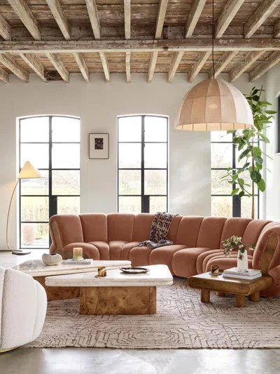 Soho Home Noelle Sectional Curved Sofa In Brown