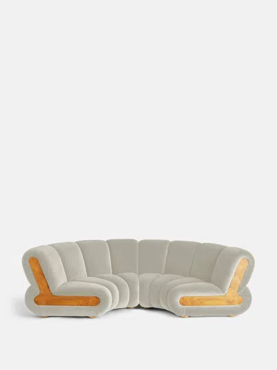 Soho Home Noelle Sectional Curved Sofa In Gray