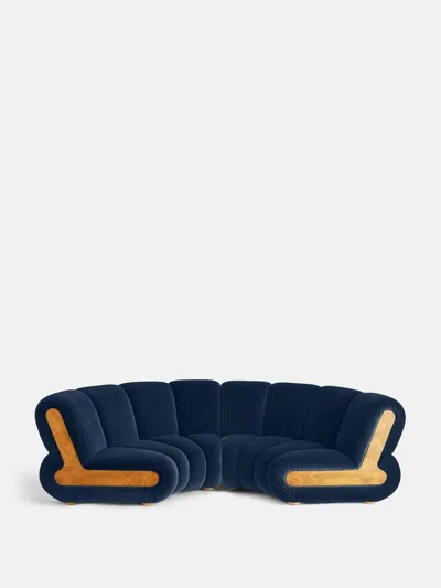 Soho Home Noelle Sectional Curved Sofa In Blue