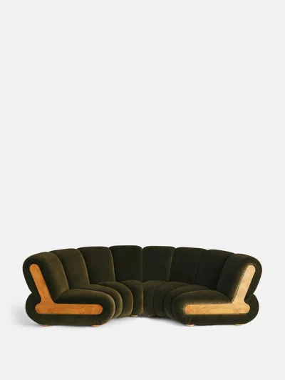 Soho Home Noelle Sectional Curved Sofa In Green