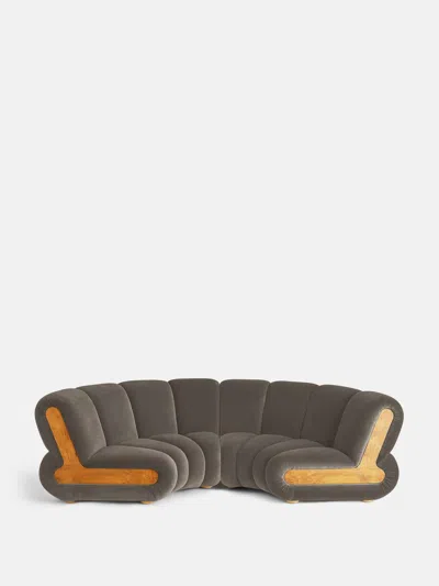 Soho Home Noelle Sectional Curved Sofa In Gray