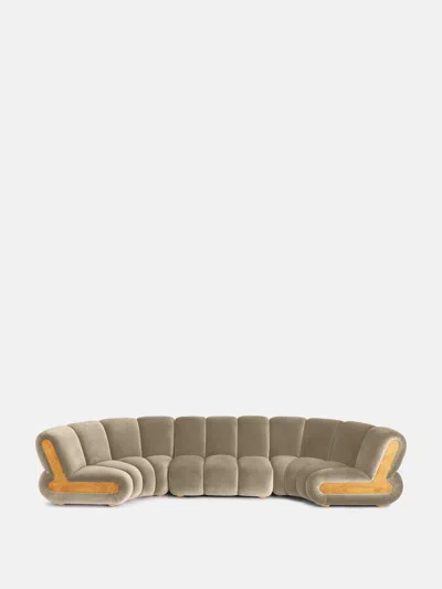 Soho Home Noelle Sectional Curved Sofa In Camel