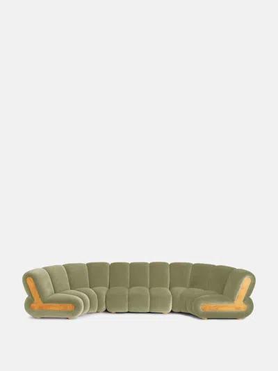 Soho Home Noelle Sectional Curved Sofa In Lichen