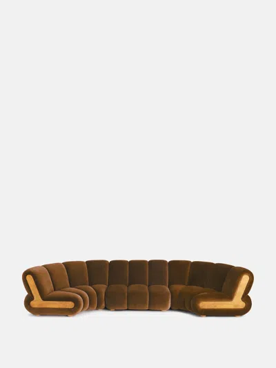 Soho Home Noelle Sectional Curved Sofa In Mustard