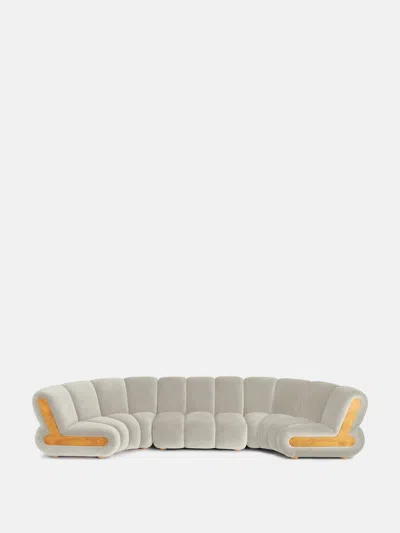 Soho Home Noelle Sectional Curved Sofa In Porcelain