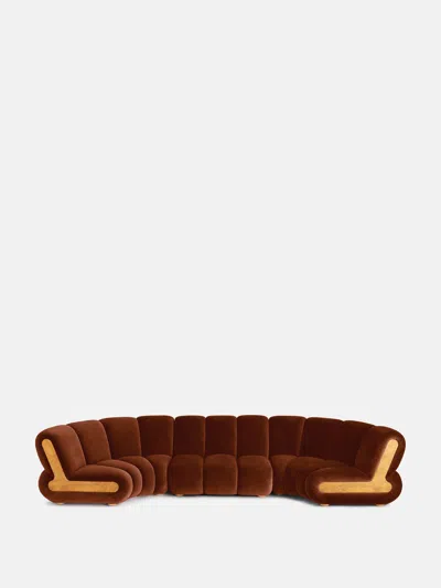Soho Home Noelle Sectional Curved Sofa In Rust