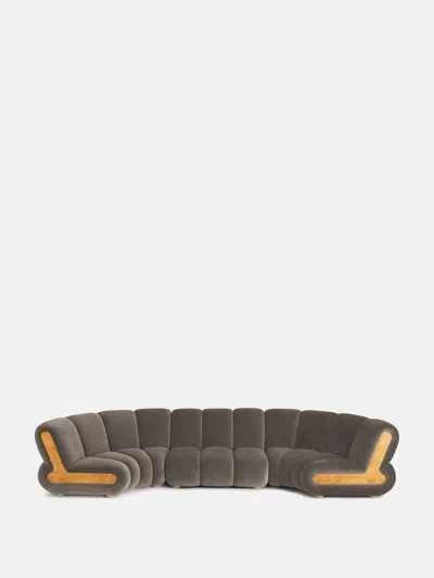 Soho Home Noelle Sectional Curved Sofa In Taupe