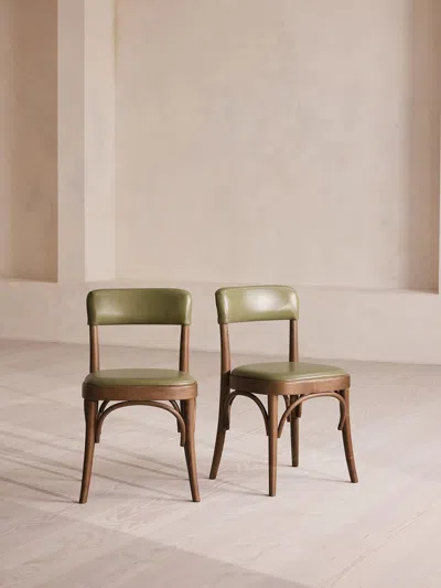 Soho Home Pair Of Hamilton Armless Dining Chairs In Green