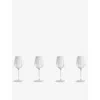 Soho Home Pembroke Scalloped Red Wine Glasses Set Of Four In Clear