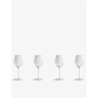 Soho Home Pembroke Scalloped Red Wine Glasses Set Of Four In Clear