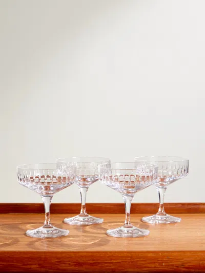 Soho Home Roebling Set Of Four Crystal Champagne Coupes In Neutrals