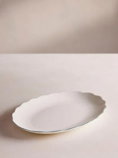 Soho Home Scalloped Oval Dish In White