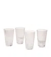 Soho Home Set Of 4 Fluted Water Glasses In Pink