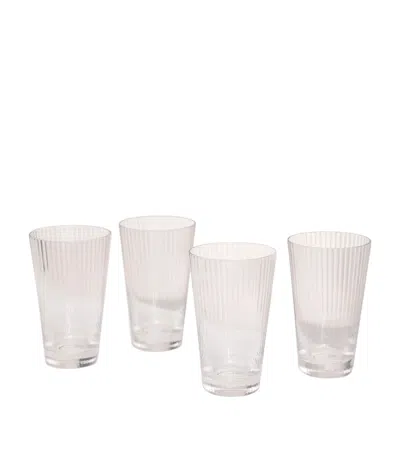 Soho Home Set Of 4 Fluted Water Glasses In Pink