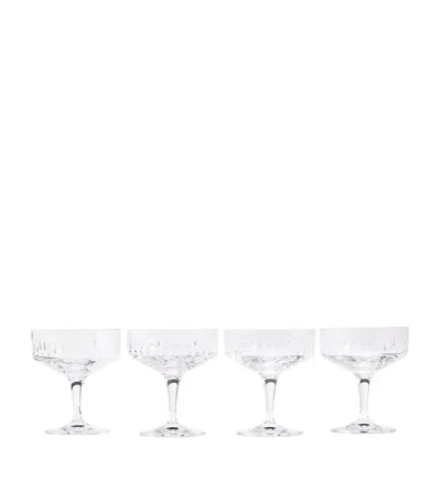 Soho Home Set Of 4 Roebling Champagne Coupes In Clear