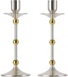 Soho Home Silver & Gold Cilia Candlestick Set