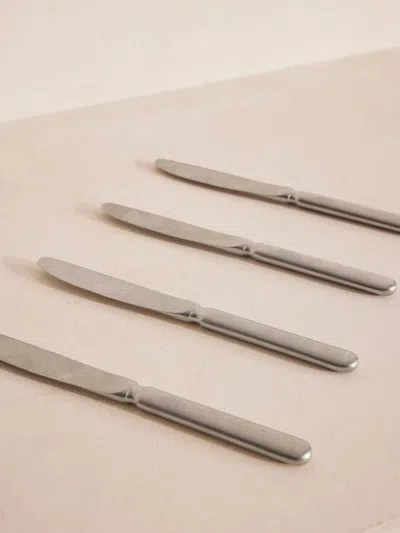 Soho Home Stonewashed Dinner Knife - Set Of Four In Metallic