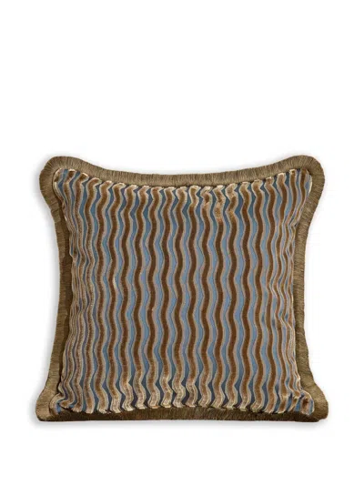Soho Home Teuser Fringed Square Cushion In Brown