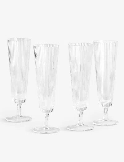 Soho Home Textured Fluted Champagne Glasses Set Of Four
