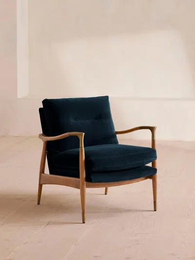 Soho Home Theodore Oak Armchair In Blue