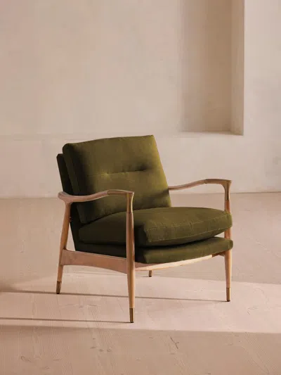 Soho Home Theodore Oak Armchair In Green