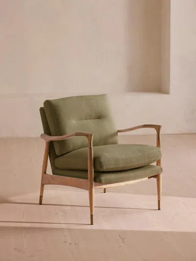 Soho Home Theodore Oak Armchair In Pink