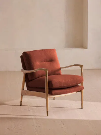 Soho Home Theodore Oak Armchair In Purple