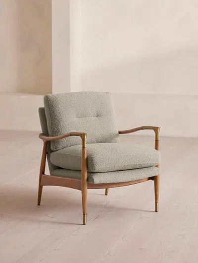 Soho Home Theodore Oak Armchair In Gray