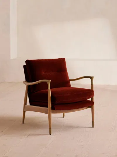 Soho Home Theodore Oak Armchair In Burgundy
