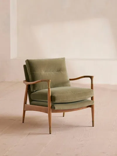 Soho Home Theodore Oak Armchair In Green