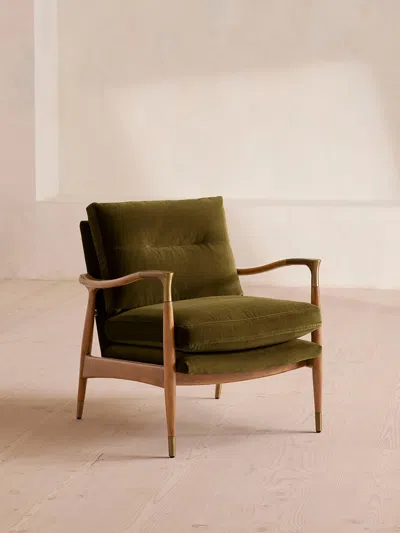 Soho Home Theodore Oak Armchair In Green